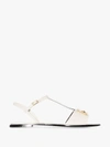 GIVENCHY NEUTRALS CREAM MYSTIC T-BAR LEATHER SANDALS,BE3046E0LR14675344