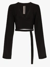 Rick Owens V-neck Wrap-style Top In Black