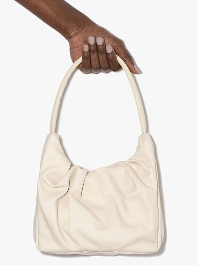 Staud Neutral Felix Leather Shoulder Bag In Neutrals