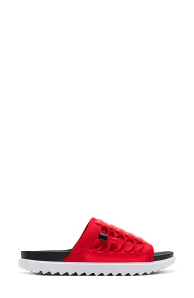 Nike Asuna Slide Sandal In Black/ White/ University Red