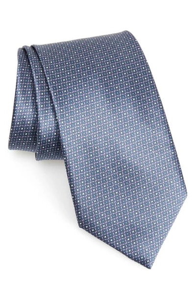 Brioni Geometric Silk Tie In Flannel/ Lilac