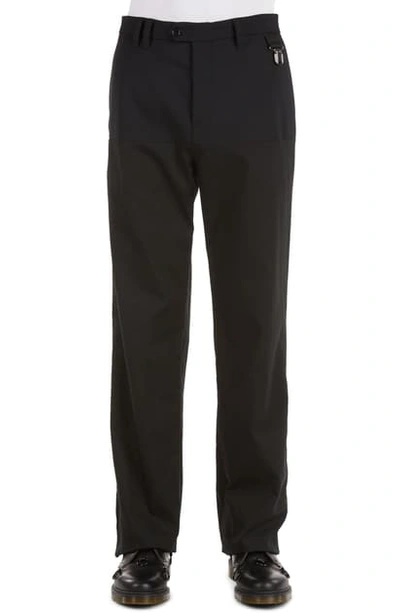 Raf Simons Horizontal Panel Wool Blend Pants In Black99