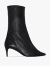 ACNE STUDIOS BEAU 70 POINTED TOE LEATHER BOOTS - WOMEN'S - LEATHER,AD019990035014559556