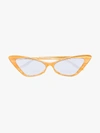 GUCCI YELLOW CAT EYE SUNGLASSES,GG0708S14844786