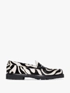 G.H. BASS & CO. BLACK AND WHITE WEEJUN 90S LARSON ZEBRA PRINT LOAFERS,BA1151314844872
