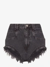 Isabel Marant Eneida Frayed Cotton Denim Shorts In Grey