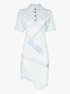 OFF-WHITE OFF-WHITE WOMENS BLUE SHORT SLEEVE ASYMMETRIC HEM DRESS,OWDB227S20FAB002084514779210
