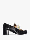 SOPHIA WEBSTER BLACK X PATRICK COX ICONIC 60 DAISY LEATHER LOAFERS,SPM2000514499700