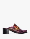 SOPHIA WEBSTER PINK X PATRICK COX MULTICOLOURED ICONIC 60 SNAKE EFFECT LEATHER MULES,SPM2000614499720
