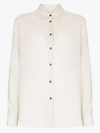 ASCENO CREAM MILAN ORGANIC LINEN SHIRT,T001FAB06COL5414452488