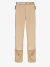 AND WANDER BEIGE CONTRAST PANEL STRAIGHT LEG TROUSERS,AW01FF05114281115