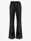 ANGEL CHEN FLARED CONTRAST STITCH TROUSERS,S20B06113BK14707496