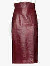 GUCCI FRONT SLIT LEATHER PENCIL SKIRT,613294XNAIX14835038