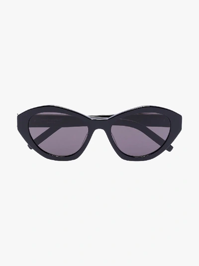 Saint Laurent 六角框太阳眼镜 In Black