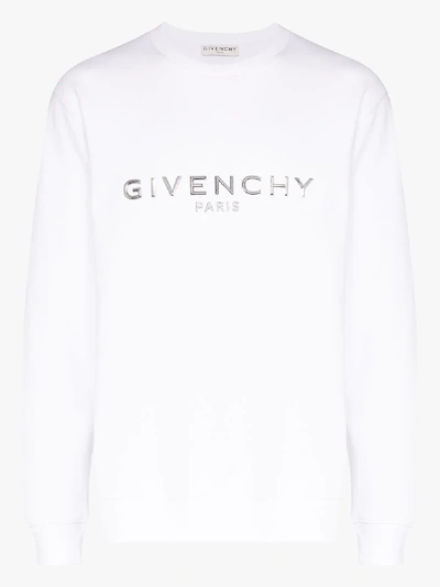 Givenchy Logo缝饰套头衫 In White