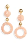 Ettika Lucite Ring Drop Earrings In Pink