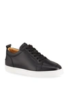 Christian Louboutin Rantulow Grained-leather Trainers In Black