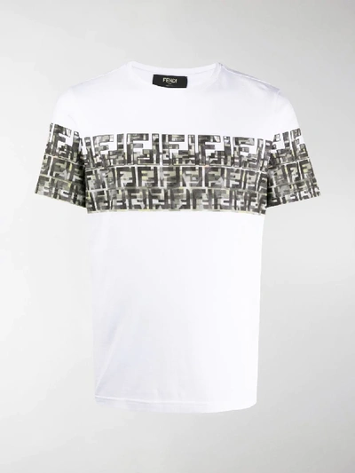 Fendi Logo-print Cotton-jersey T-shirt In White