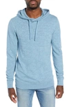 Faherty Slub Cotton Hoodie In Sky Blue Heather