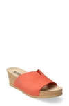 Mephisto Lisane Slide Sandal In Coral Nubuck Leather