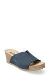 Mephisto Lisane Slide Sandal In Navy Nubuck Leather