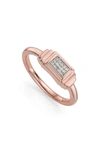 Monica Vinader Baja Deco Diamond Ring In Rose Gold/ Diamond