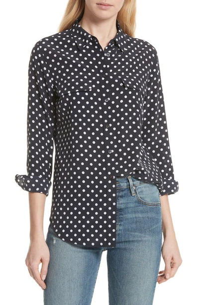 EQUIPMENT SLIM SIGNATURE POLKA DOT SILK SHIRT,CO-0-002686-E231