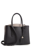 Kate Spade Medium Margaux Leather Satchel In Black/ Warm Taupe