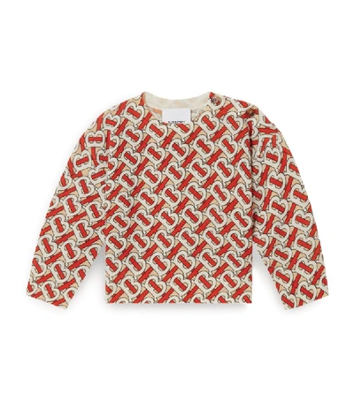 Burberry Babies' Kids Cotton Tb Monogram Sweatshirt (6-24 Months) In Red