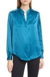 L Agence Women's Bianca Silk Charmeuse Blouse In Cortez Blue
