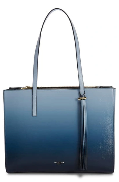 Ted Baker Mahroo Ombre Leather Shopper In Navy ModeSens