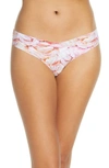 Commando Print Microfiber Thong In Peony Petals