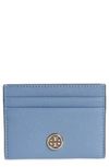 Tory Burch Women's Robinson Leather Card Case In Bluewood