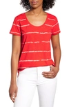 VINCE CAMUTO LINEAR WHISPERS COTTON BLEND T-SHIRT,9020648