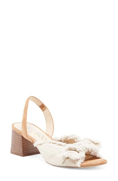 Sole Society Shawntae Slingback Sandal In Cream/ New Tan Suede