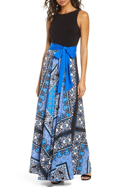 eliza j scarf print maxi dress Eliza J Scarf Print Halter Maxi Dress (Regular & Petite)