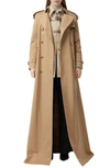 BURBERRY CHECK LINED MAXI TRENCH COAT,4564337