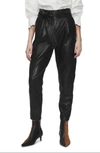 ANINE BING INEZ PAPERBAG WAIST LEATHER ANKLE PANTS,A-03-1134-000