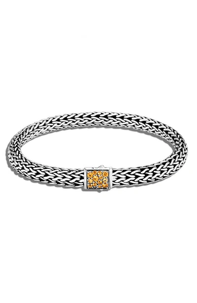 John Hardy Classic Chain' Birthstone Citrine Sapphire Sterling Silver Bracelet - November In Orange/silver