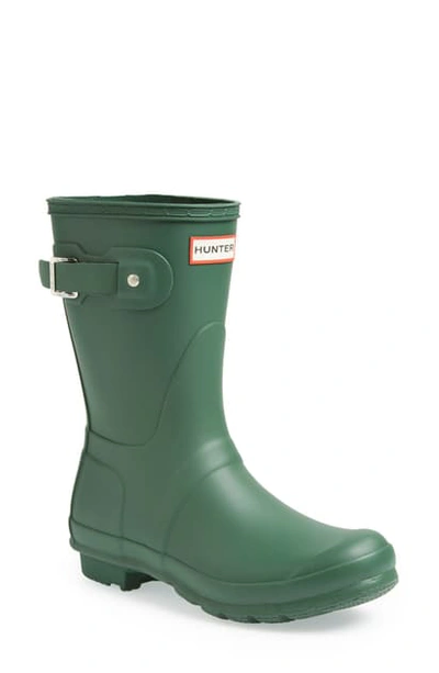 Hunter Original Short Waterproof Rain Boot In  Green