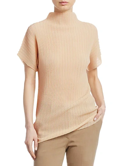 The Row Karolina Ribbed Mockneck Top In Off White