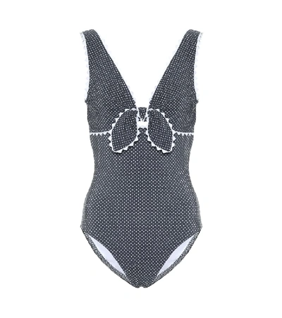 Karla Colletto Coco Tie-front One-piece Underwire Swimsuit In Grey