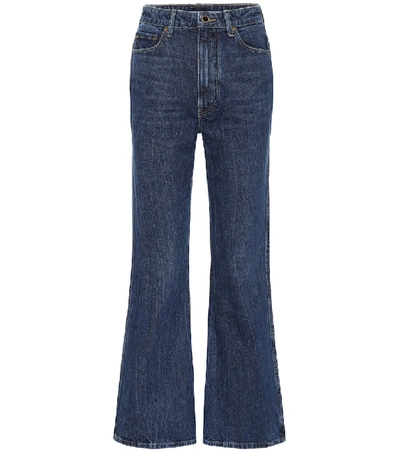 Khaite Gabbie Rigid High-rise Flare-leg Jeans In Blue