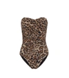 KARLA COLLETTO BASICS LEOPARD-PRINT BANDEAU SWIMSUIT,P00473564