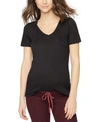 Splendid Maternity Cotton V-neck T-shirt In Black