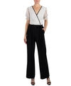 DONNA RICCO DOTTED-TOP TIE-BELTED JUMPSUIT