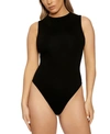 Naked Wardrobe The Nw Snatched Ribbed Bodysuit In Black
