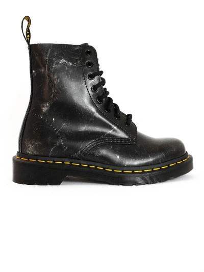 Dr. Martens' 1460 Metallic Detail Boots In Silver