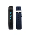 ITOUCH ITOUCH MEN'S SLIM ACTIVITY TRACKER BLACK NAVY INTERCHANGEABLE STRAPS 13MM X 40MM