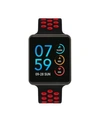 ITOUCH ITOUCH MEN'S AIR SE BLACK CASE WITH BLACK AND RED PERFORATED STRAP 37MM - A SPECIAL EDITION